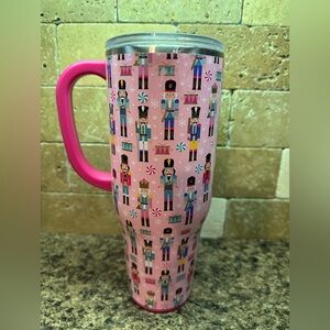 Swig Pink Nutcracker Print Travel Tumbler with Handle